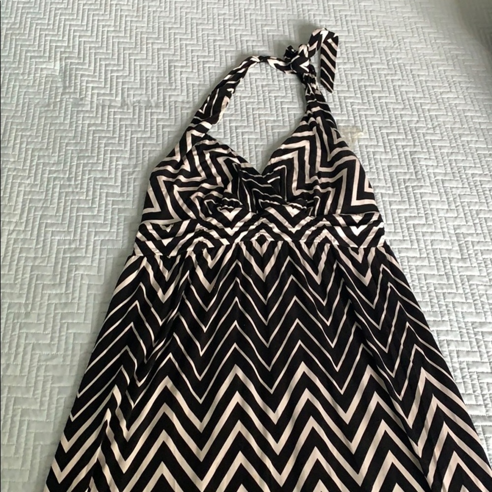 Black and White Halter Maxi Dress